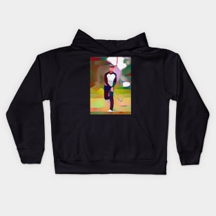 Golfer Abstract Painting Kids Hoodie